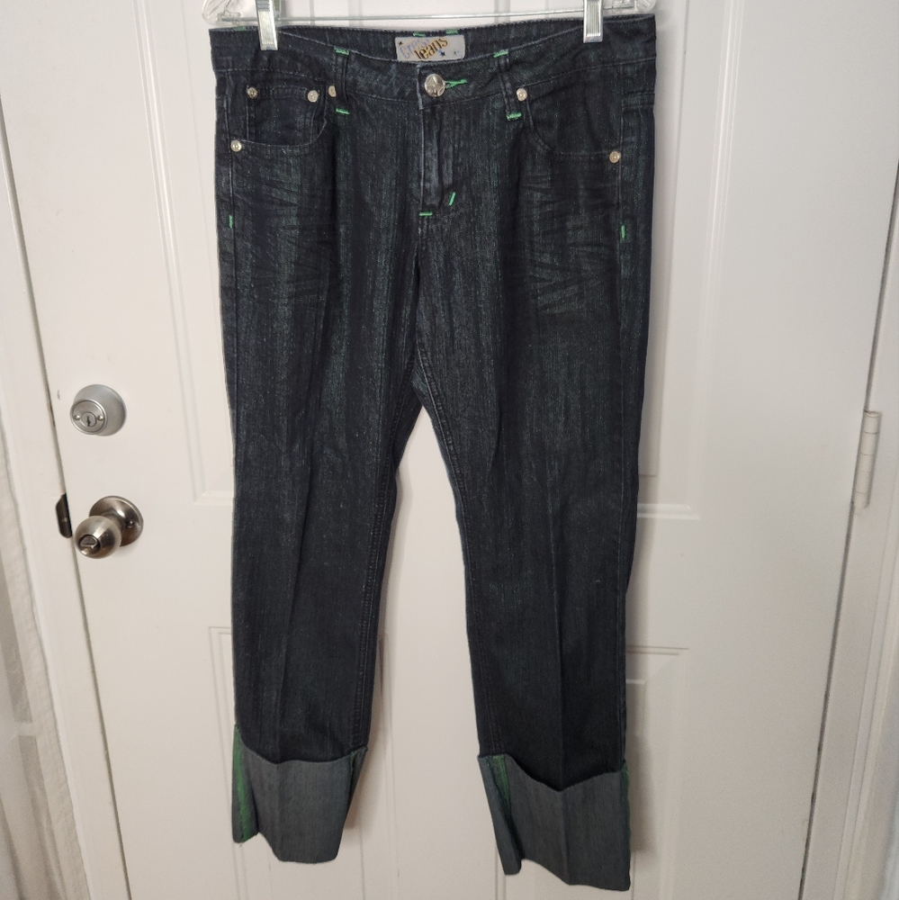 Women's‎ Green Jeans Sparkly Size 11/12